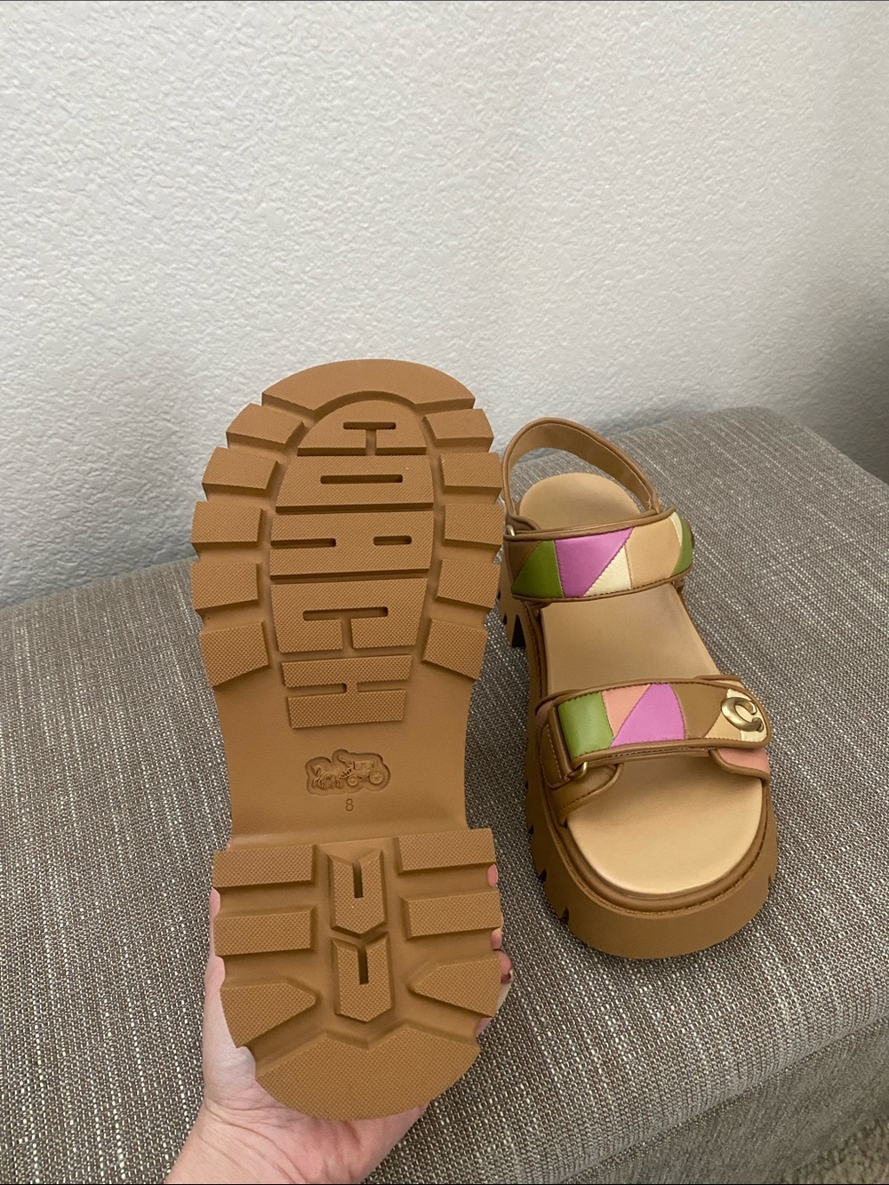 Coach | Brynn Platform Quilted Patchwork Leather Sandals | NWOT - Picture 4 of 7